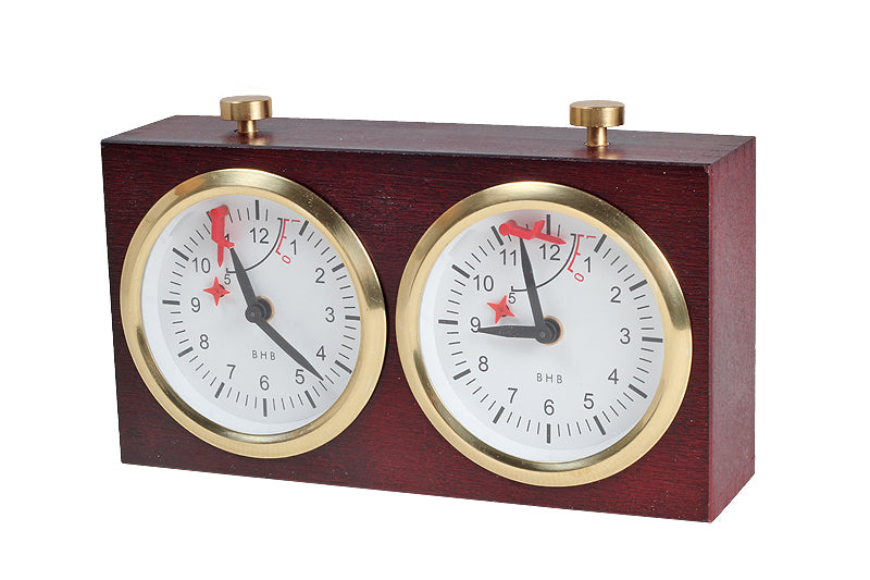 Orologio a scacchi in legno BHB senza supporto - Mogano (Grande)