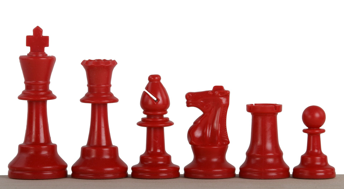 Pezzi di scacchi rossi in Plastica (Re 9,6 cm)