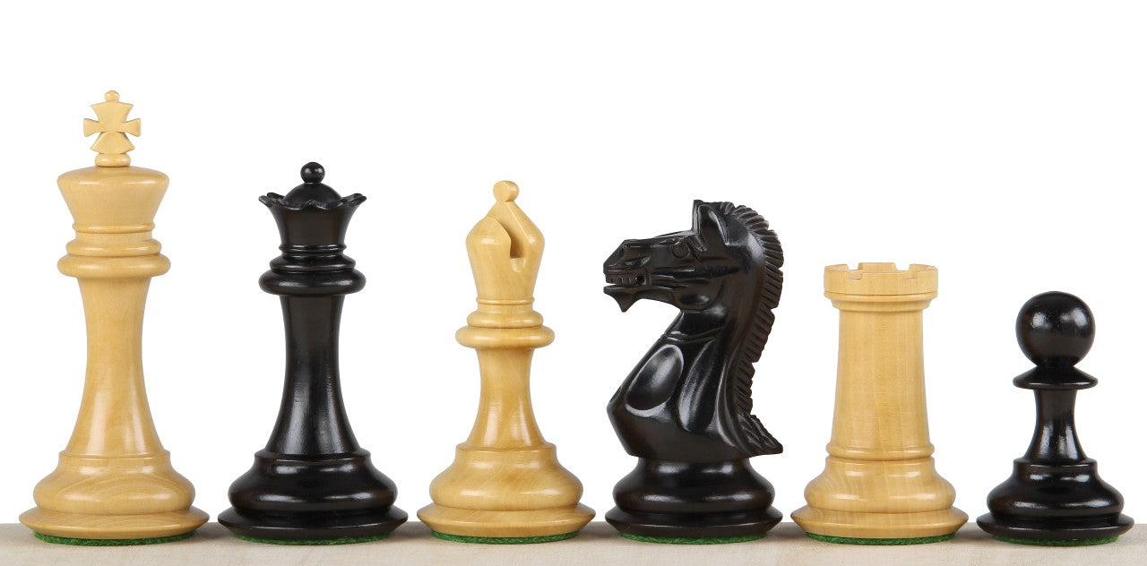 Figure di scacchi Potish Head Ebony da 3,75 pollici