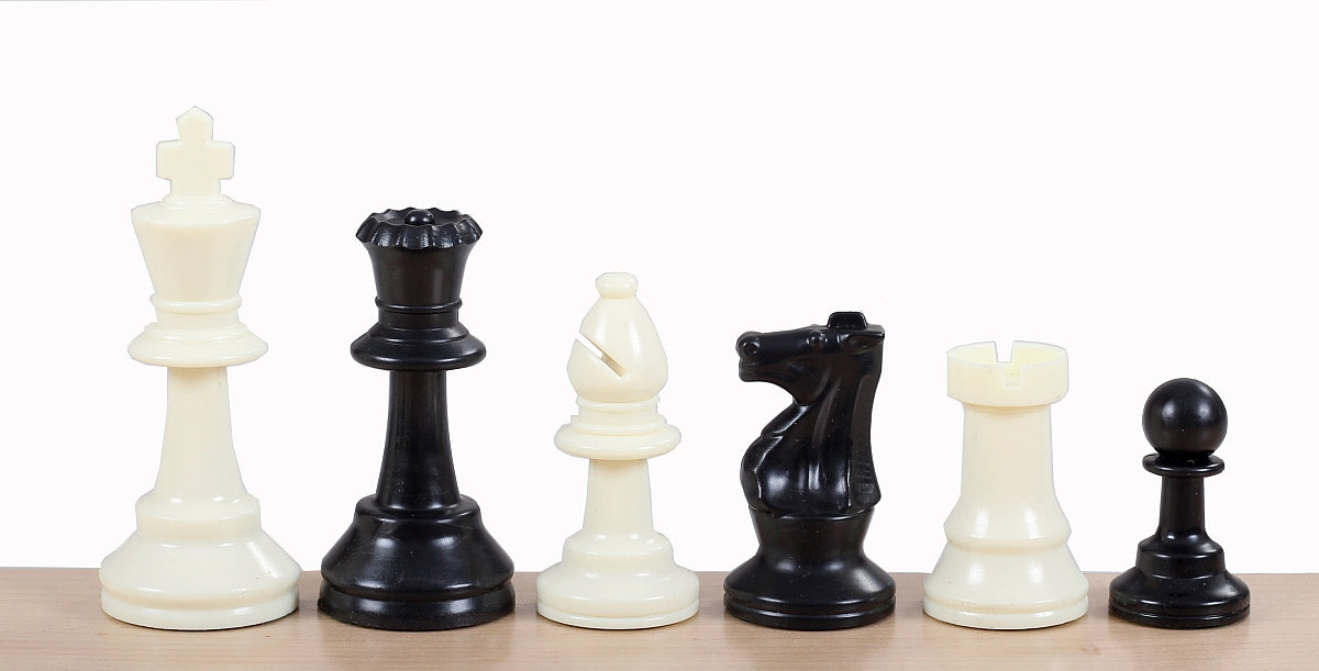 Scacchi Staunton n. 4, bianco/nero (re 78 mm) - scacchi di plastica