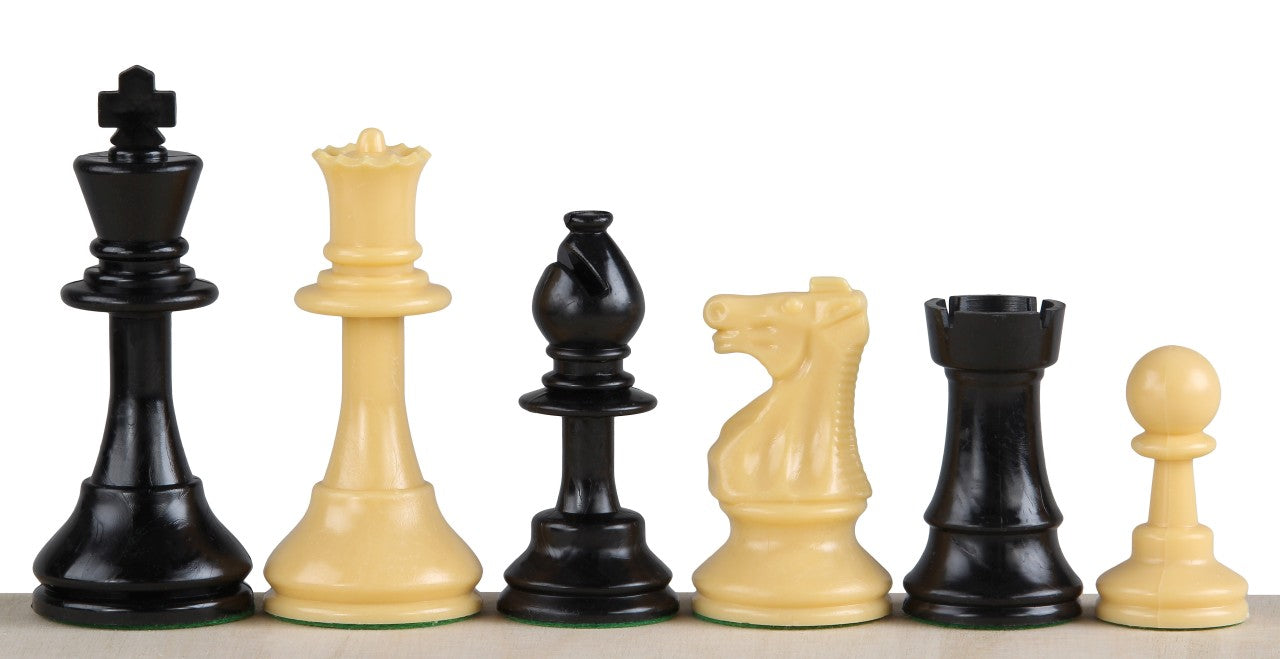 Scacchi in Plastica Club Staunton n. 6, crema/nero (Re 9,6 cm)