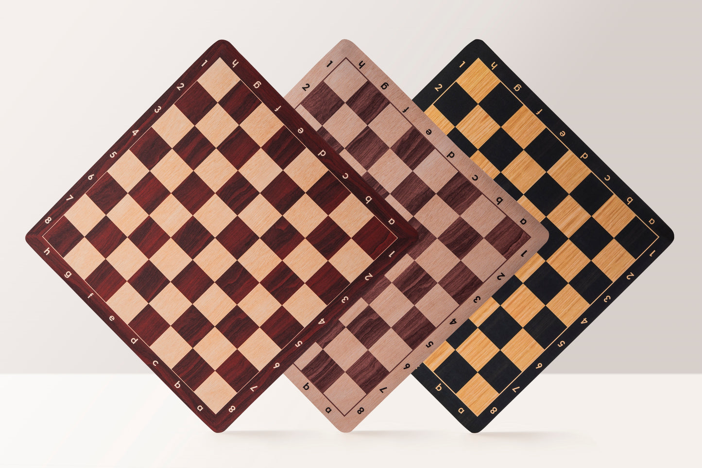 Scacchiera arrotolabile n. 6 (51 cm), fondo in MOGANO antiscivolo