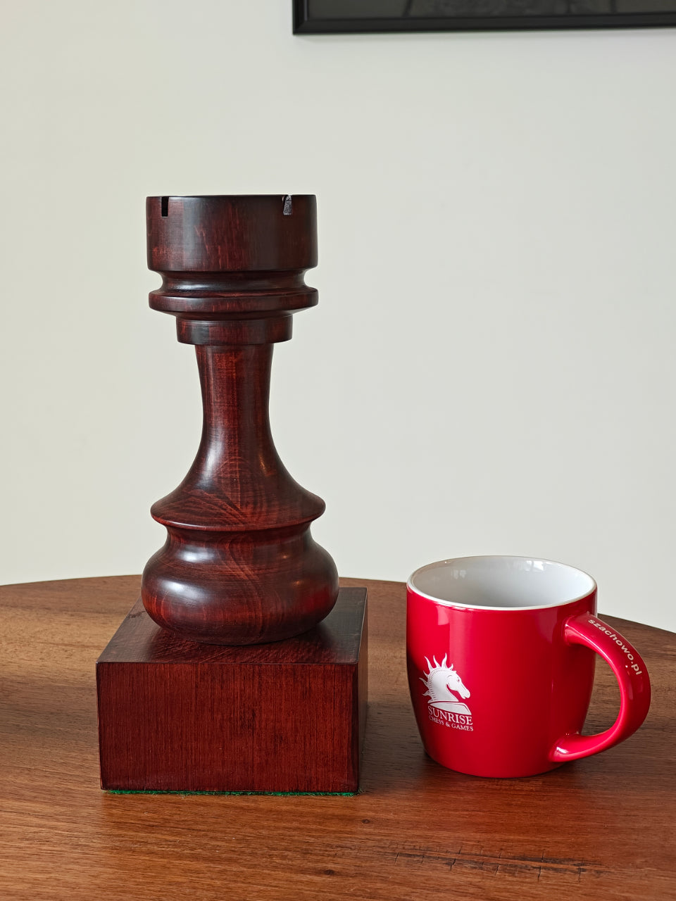 Coppa degli scacchi in legno - Torre Nera