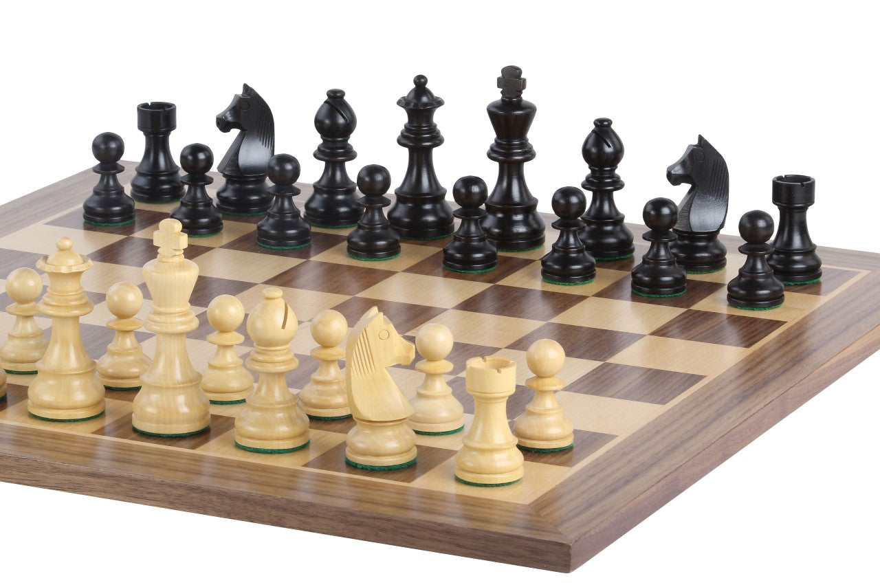Set di scacchi Eolo - Scacchiera (caselle 50x50 mm), Scacchi (Re 90 mm)