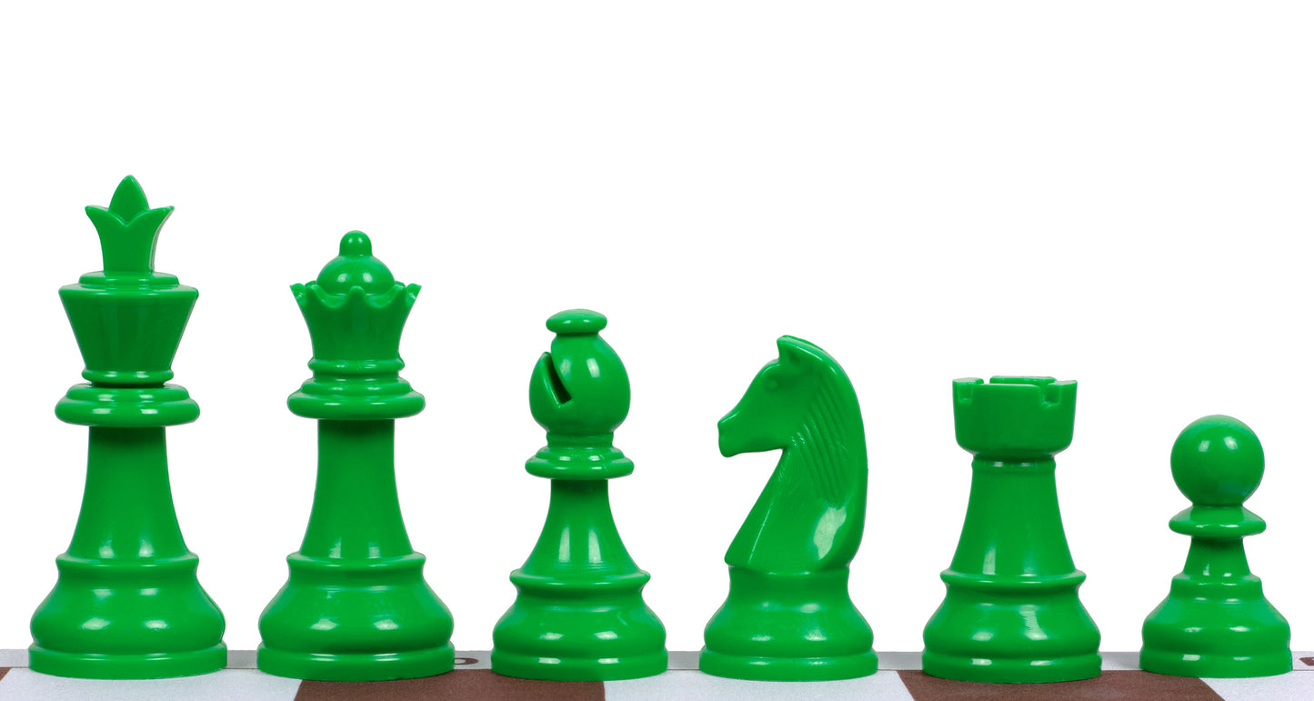 Scacchi Staunton 6, Plastica (Re 95 mm) - Verde