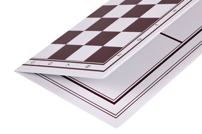 Scacchi bifacciali in plastica + scacchiera, (40x40cm), pieghevole, bianco e marrone