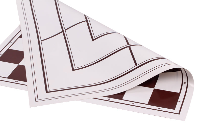 Lavagna bifacciale in vinile arrotolato: scacchi + macinino, bianco e marrone