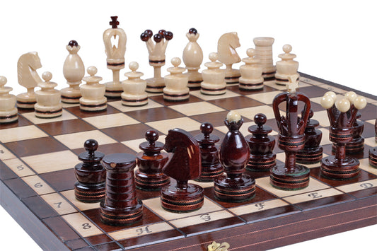 SCACCHI REALI - piccoli con intarsi in ottone