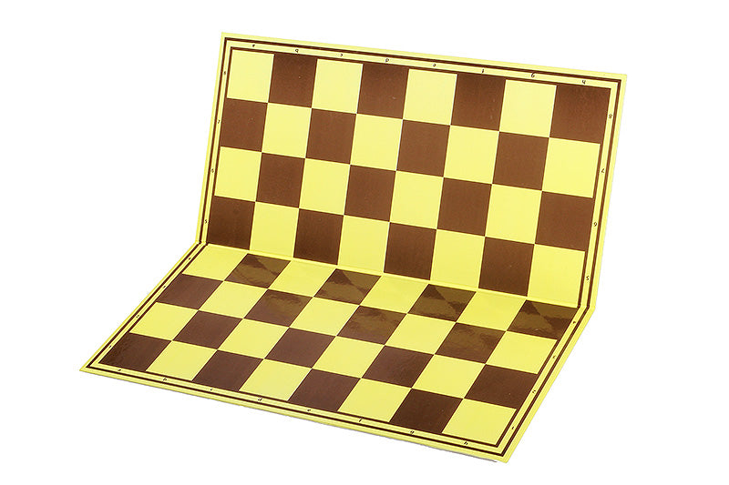 Scacchiera da torneo in cartone (47x47cm), giallo-marrone, superficie opaca e lavabile
