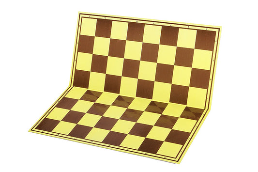 Scacchiera da torneo in cartone (47x47cm), giallo-marrone, superficie opaca e lavabile