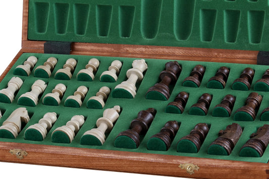 Set di scacchi da torneo in stile tedesco n. 5 Sunrise, intarsiato (48x48 cm)