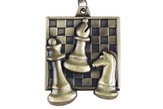 Medaglia quadrata di scacchi - oro