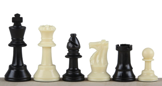 Figure di scacchi Staunton n. 3, bianco/nero (re 64 mm)