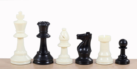 Scacchi Staunton n. 4, bianco/nero (re 78 mm) - scacchi di plastica