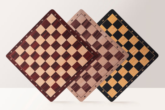 Scacchiera arrotolabile n. 6 (51 cm), fondo in MOGANO antiscivolo