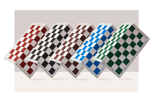 Scacchiera pieghevole in plastica n. 6, bianca e marrone