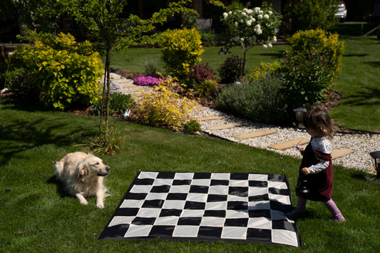 Scacchiera in nylon per scacchi da giardino con casella da 15 cm