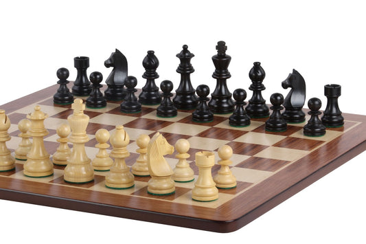 Set di scacchi Poseidone - Scacchiera (caselle 50x50 mm), Scacchi (Re 90 mm)