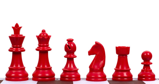 Scacchi Staunton 6, plastica (Re 95 mm) - Rosso