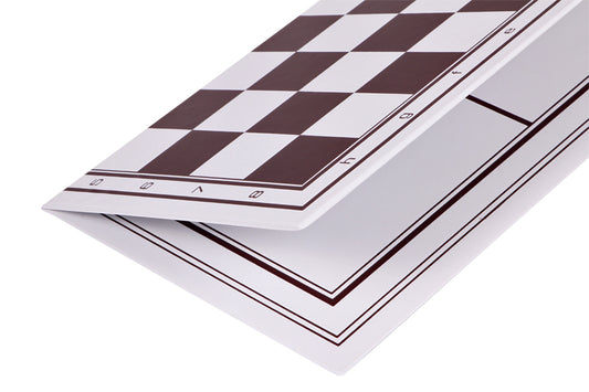 Scacchi bifacciali in plastica + scacchiera, (40x40cm), pieghevole, bianco e marrone